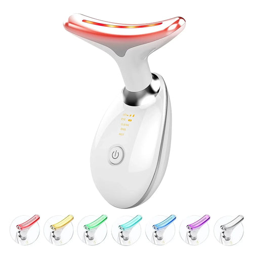 7-Color EMS Neck & Face Lifting Massager – LED Photon Therapy for Skin Tightening & Double Chin Removal