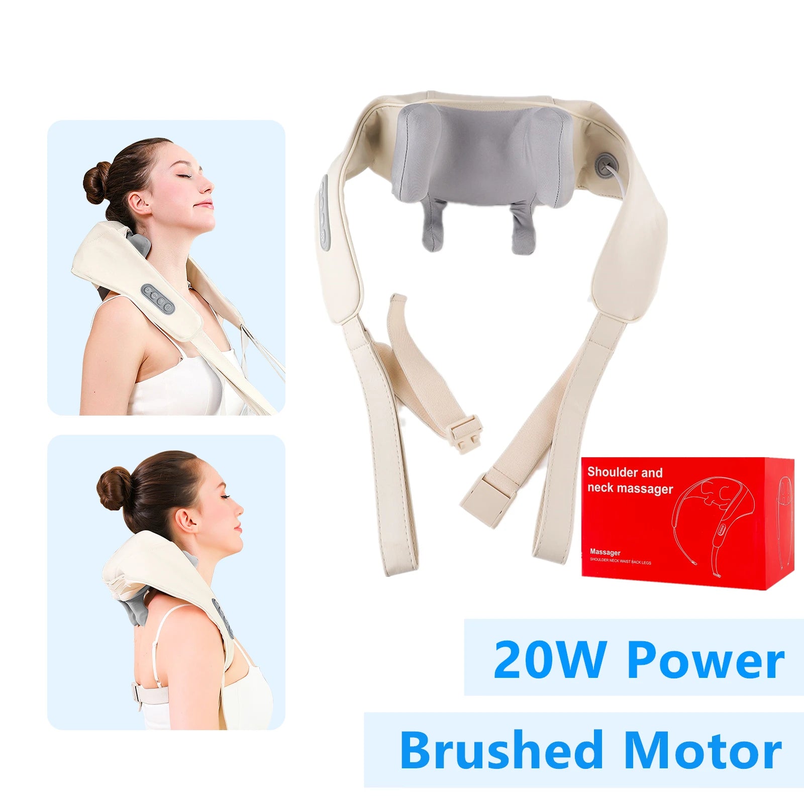 Foreverlily 26W Wireless Neck & Shoulder Kneading Massager Shawl – Trapezius & Cervical Relief