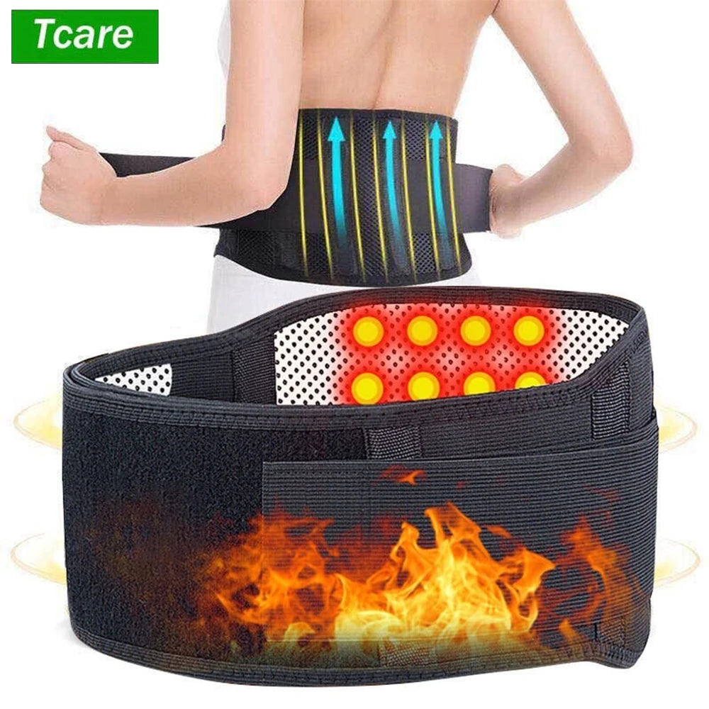 Tourmaline Self-Heating Magnetic Back Support Belt – Lumbar Pain Relief Brace