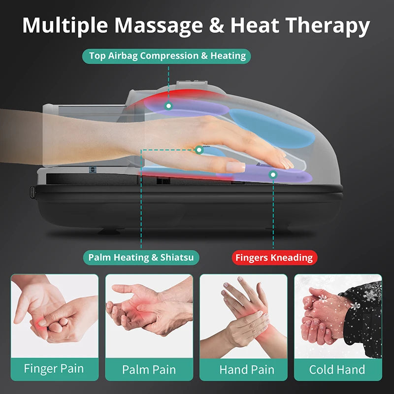 Wireless Hand Massager – Air Compression & Hot Compress Acupoint Relief