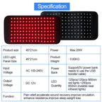 Red & Infrared Light Therapy Belt – 120 LEDs, 660nm & 850nm for Pain Relief