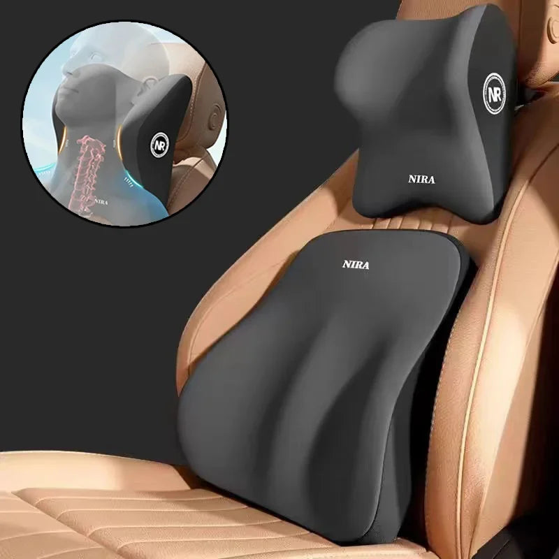 HEALTENCE Memory Foam Car Neck & Lumbar Support Set