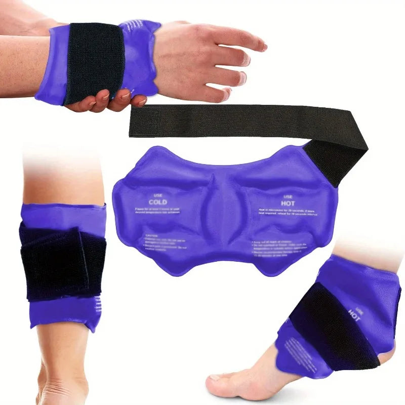 Reusable Gel Cold & Hot Ankle Ice Pack Wrap – Adjustable Brace for Injuries, Sprains & Pain Relief