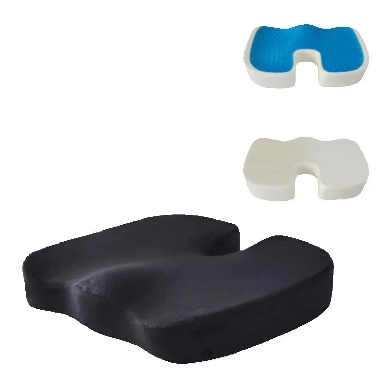 HEALTENCE Memory Foam Chair Cushion – Ergonomic Hip & Back Support