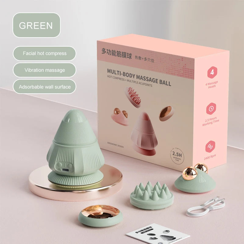 Electric Vibrating Massage Ball Myofascial Release Tool With Suction Cup Fitness Muscle Relaxation Deep Tissue Relaxation