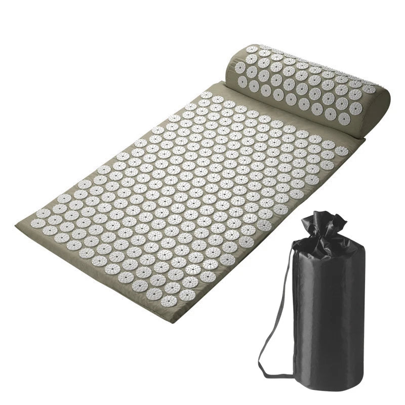 Acupressure Pillow Set with Storage Bag – Neck, Back & Foot Massage Mat for Blood Circulation
