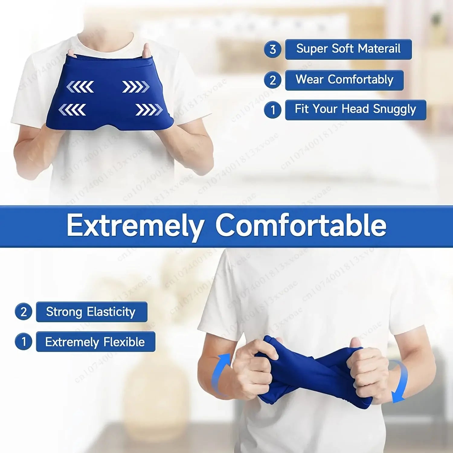 Headache & Migraine Relief Ice Hat – Gel Cold Compress Therapy Cap with Eye Mask for Pressure Pain Relief