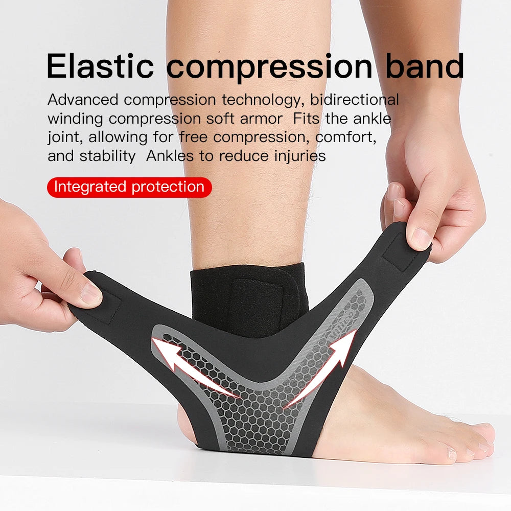 Adjustable Compression Ankle Brace – Elastic Ankle Guard & Pain Relief Strap for Basketball & Sports