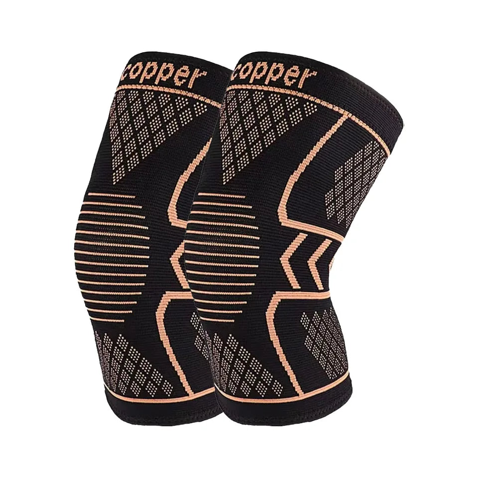 GOBYGO Copper Knee Support Pad Braces Compression Knee Sleeve Arthritis Joint Pain Relief Sports Fitness Workout Running Unisex