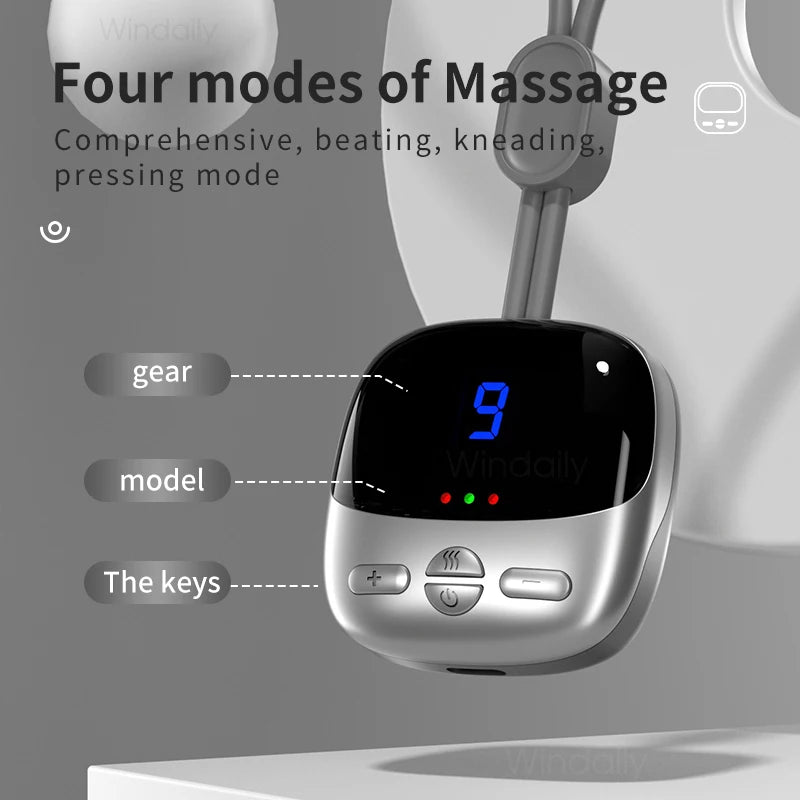 HEALTENCE Hanging Neck Massager – EMS TENS & Hot Compress