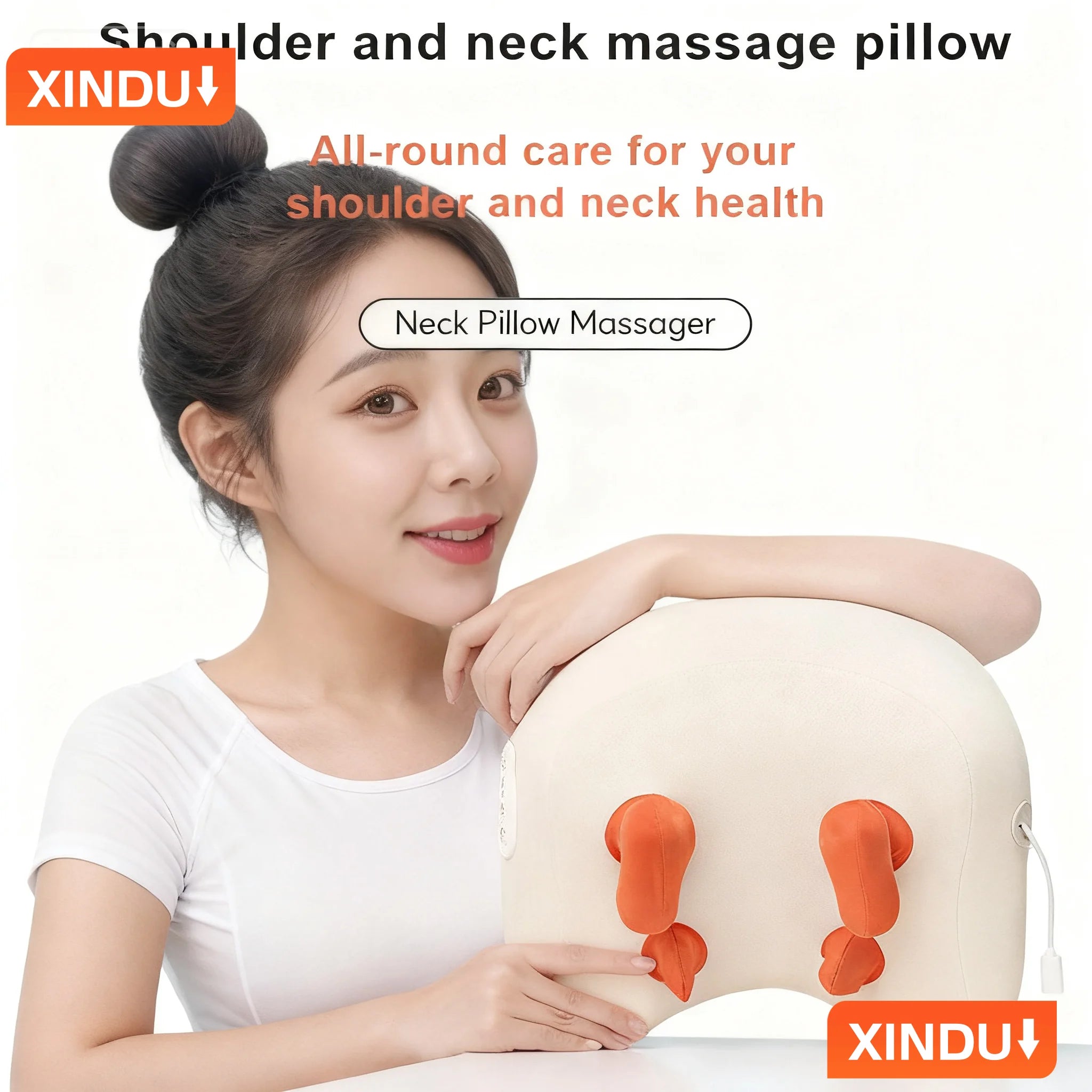 SPA Portable Wireless Pillow Massager – Super Strong Neck & Shoulder Warm Massage Device