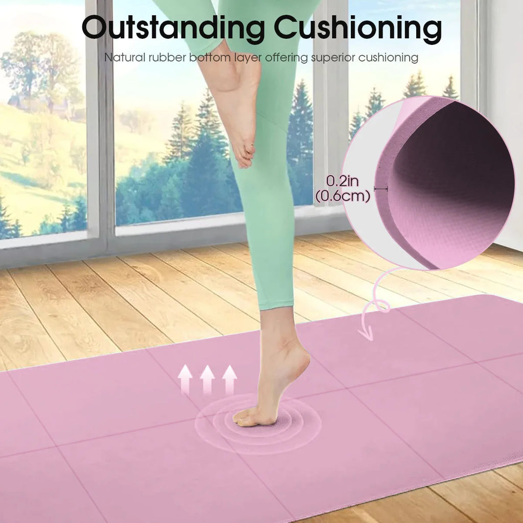 Non-Slip Yoga Mat – 3/4/6mm Thick Pilates & Fitness Exercise Pad for Women, Home Gym & Floor Workout