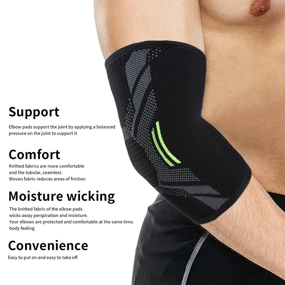 Elastic Elbow Support Pad – Sweat-Absorbing Arm Sleeve Brace for Gym, Basketball, Volleyball & Tennis