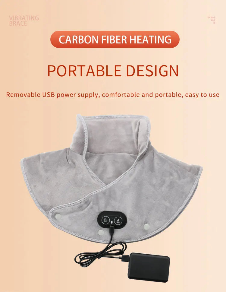 HEALTENCE Electric Heating Shoulder & Neck Pad – 3-Gear Thermal Vibration Massager