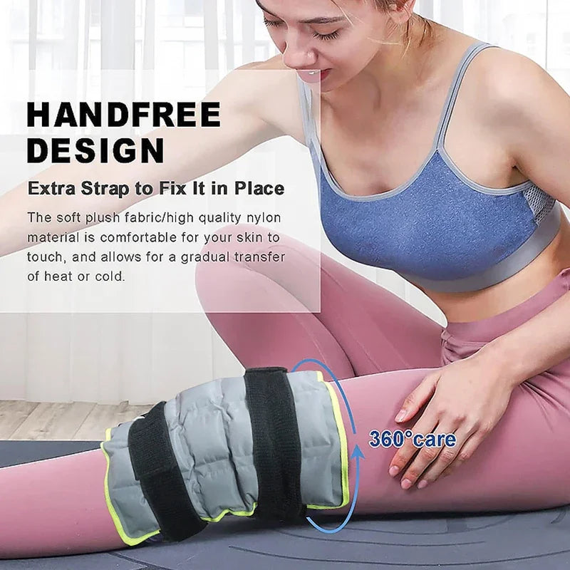 Knee Ice Pack Wrap for Injuries – Self-Absorbing Hot & Cold Compress Physiotherapy Knee Pad for Sports