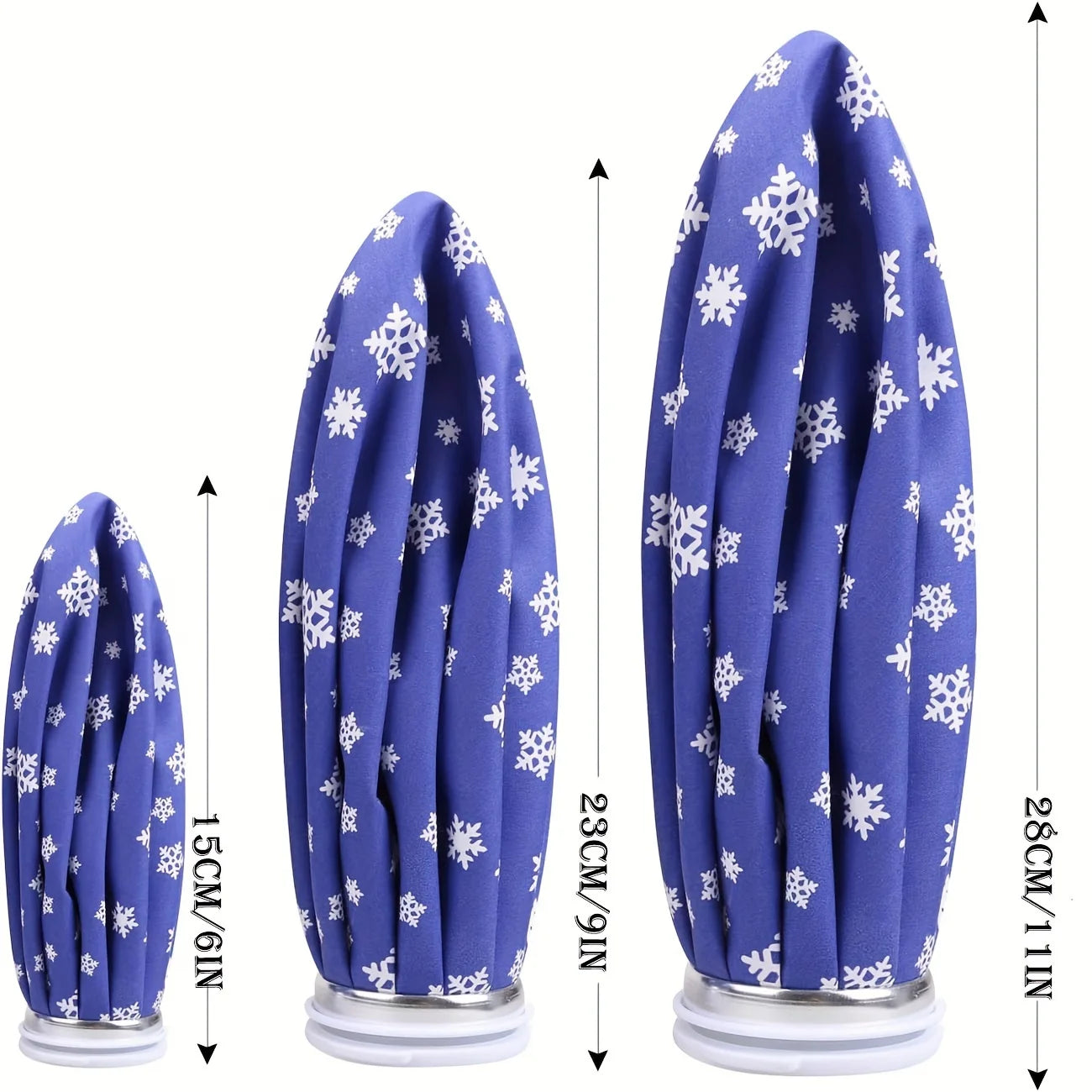 Reusable Ice Bag Set – 6", 9" & 11" Cotton Cold & Heat Pack for Knee, Head & Leg Pain Relief