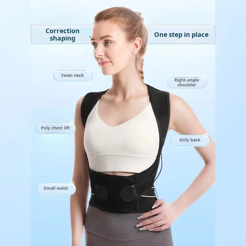 Shoulder Back Posture Corrector – Adjustable Lumbar Support Belt with Back Stretcher Training