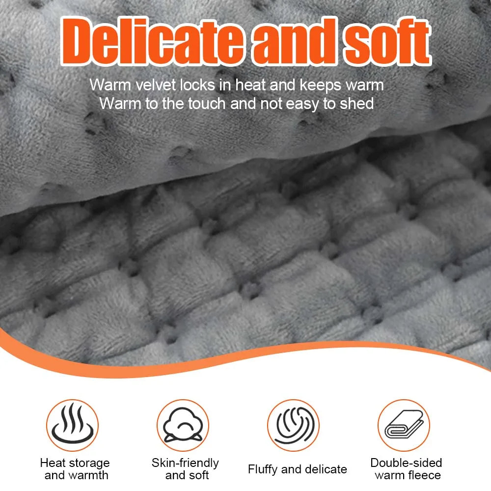 Electric Heating Pad Pet Heat Mat – 9 Levels Auto Power-Off Heating Blanket for Abdomen & Hand Winter Warming