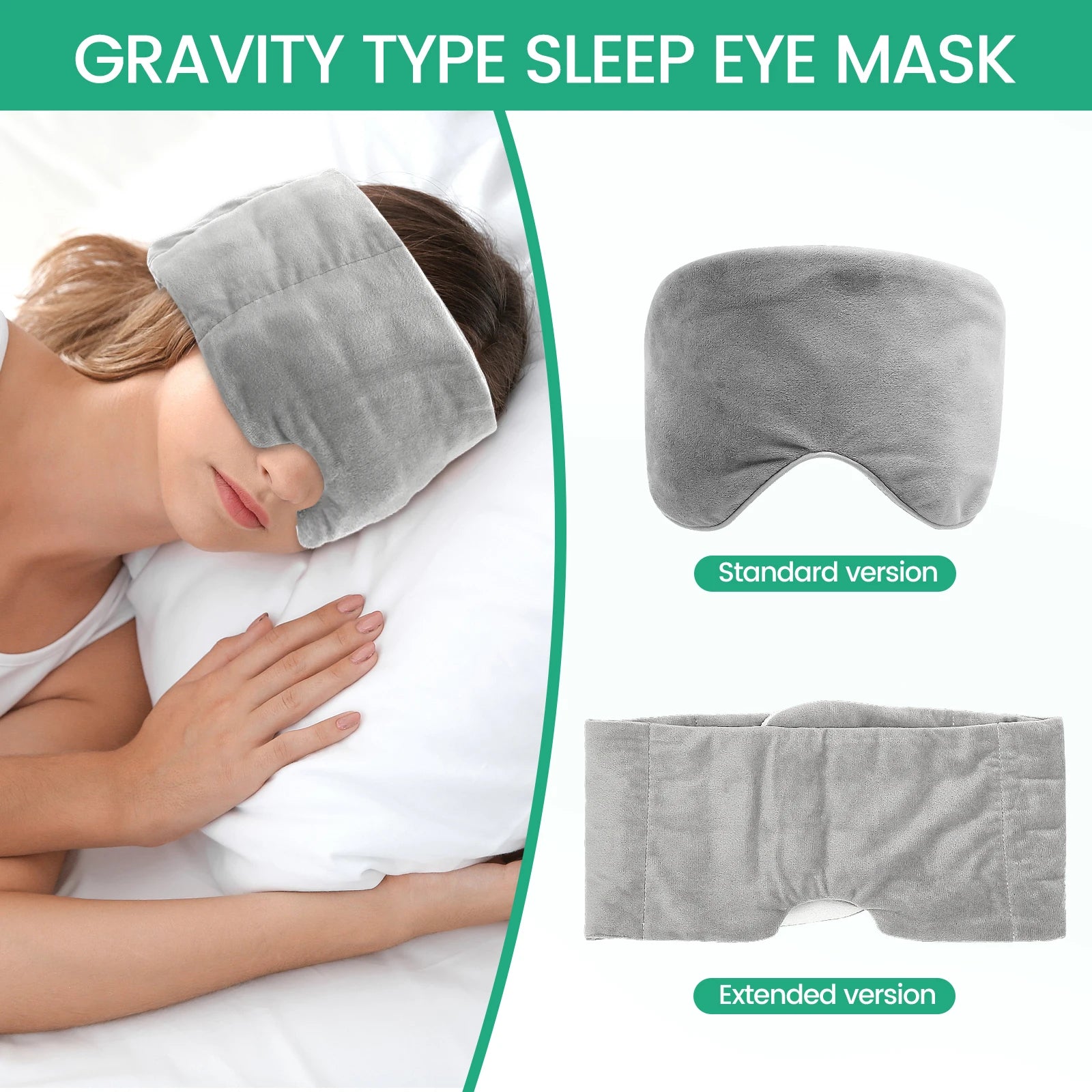 Weighted Eye Mask – Soft Breathable Blackout Sleep Mask with Adjustable Strap & Removable Weighted Cover