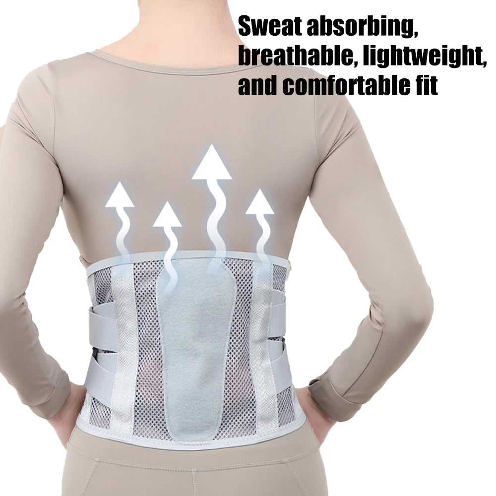 Back Brace Lumbar Support for Men & Women – Breathable Soft Mesh with 5 Stays for All-Round Back Support