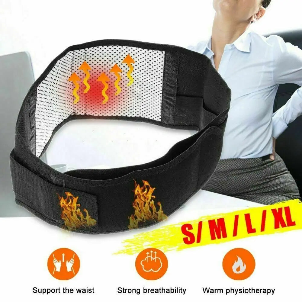 Unisex Magnetic Self-Heating Back Support Belt – Adjustable Lumbar Brace with Massage Band for Health Care