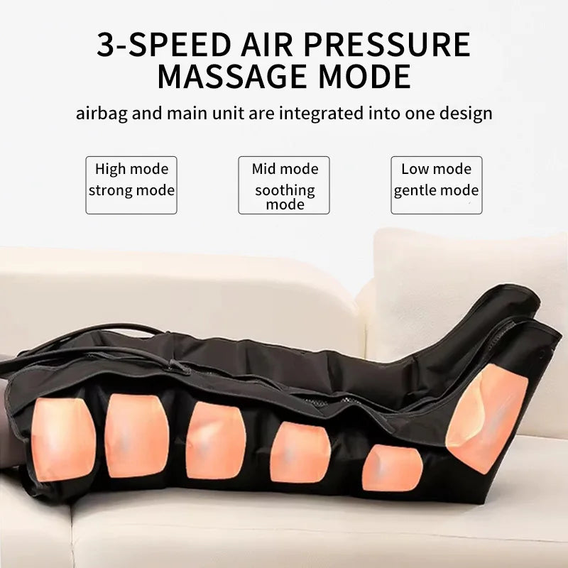 JinKairui Electric Pneumatic Leg Massager – Extended Air Compression for Thighs, Calves & Feet with Remote