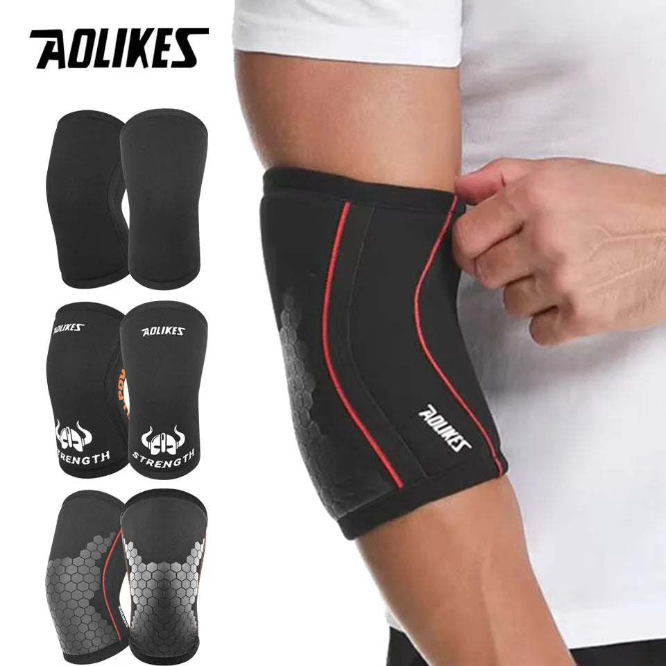 AOLIKES 7mm Neoprene Knee Sleeves for Weightlifting (Pair) Compression Knee Brace Support For Squats Crossfit Training Workout