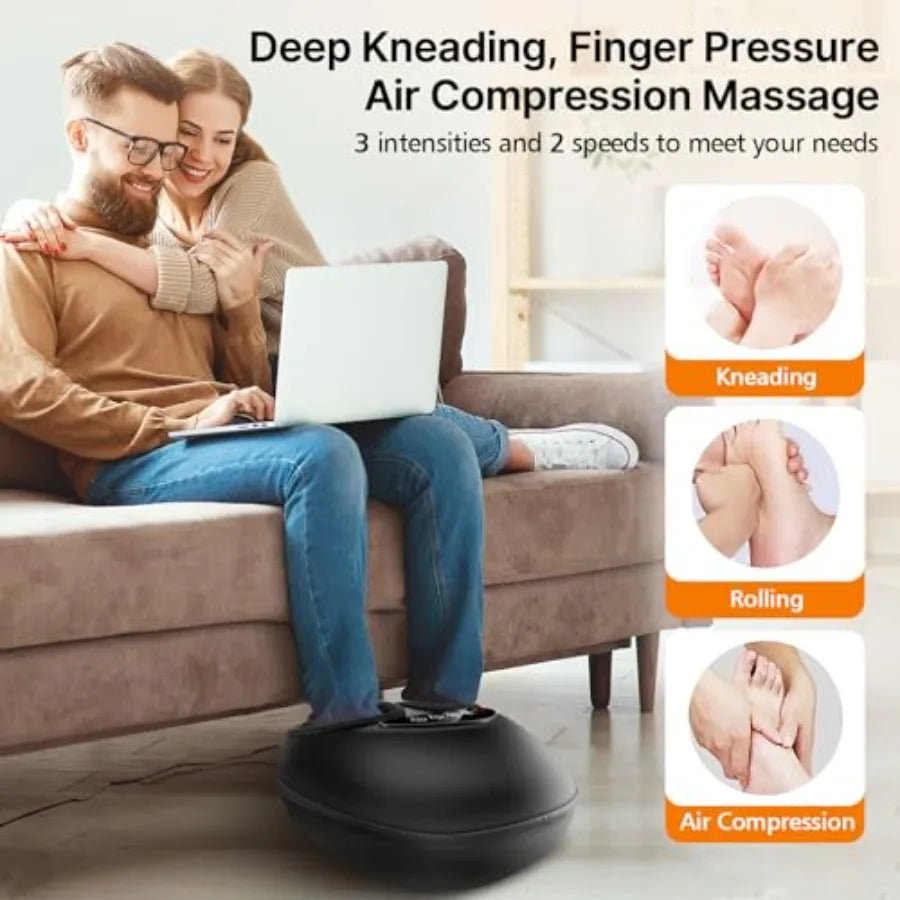 Electric Shiatsu Foot Massager with Heat – Deep Kneading & Air Compression for Foot Wellness (Fits Size 13)