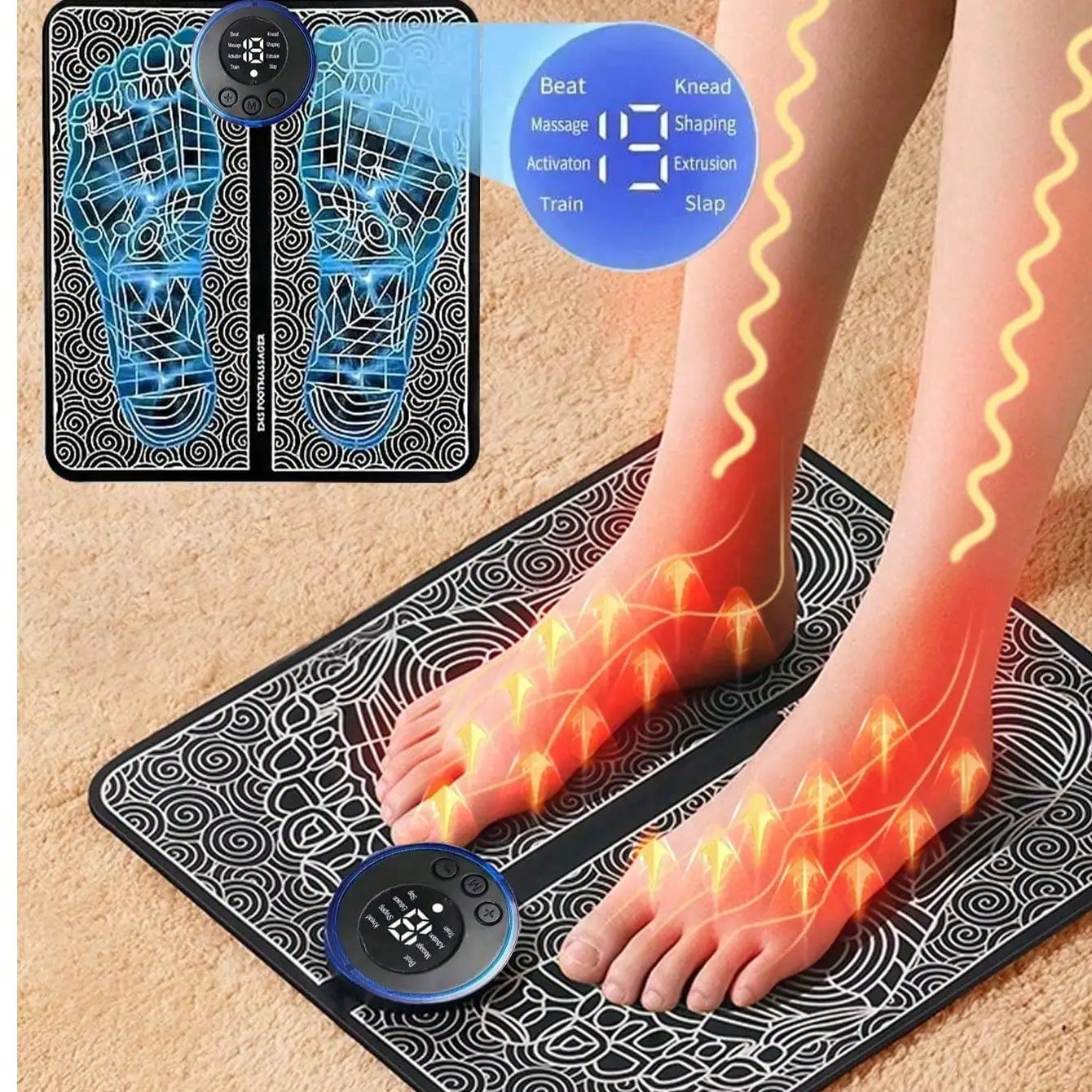 EMS Foot Massager Rechargeable Pad – Electric Foot Massage Tool for Blood Circulation & Relaxation