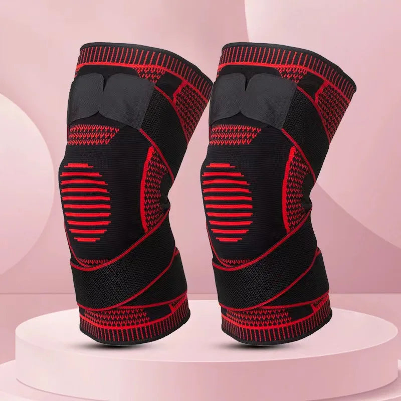 Medical 3D Silicone Knee Brace – Compression Sleeve with Patella Gel Pads & Side Stabilizers (1 Pair)