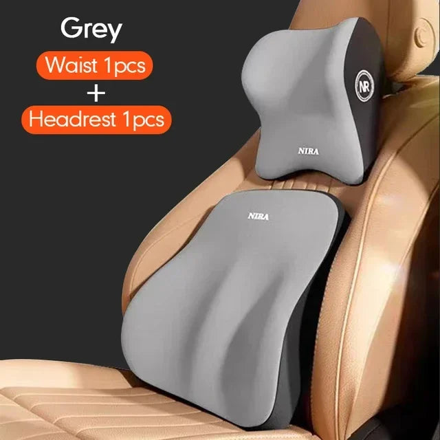 HEALTENCE Memory Foam Car Neck & Lumbar Support Set