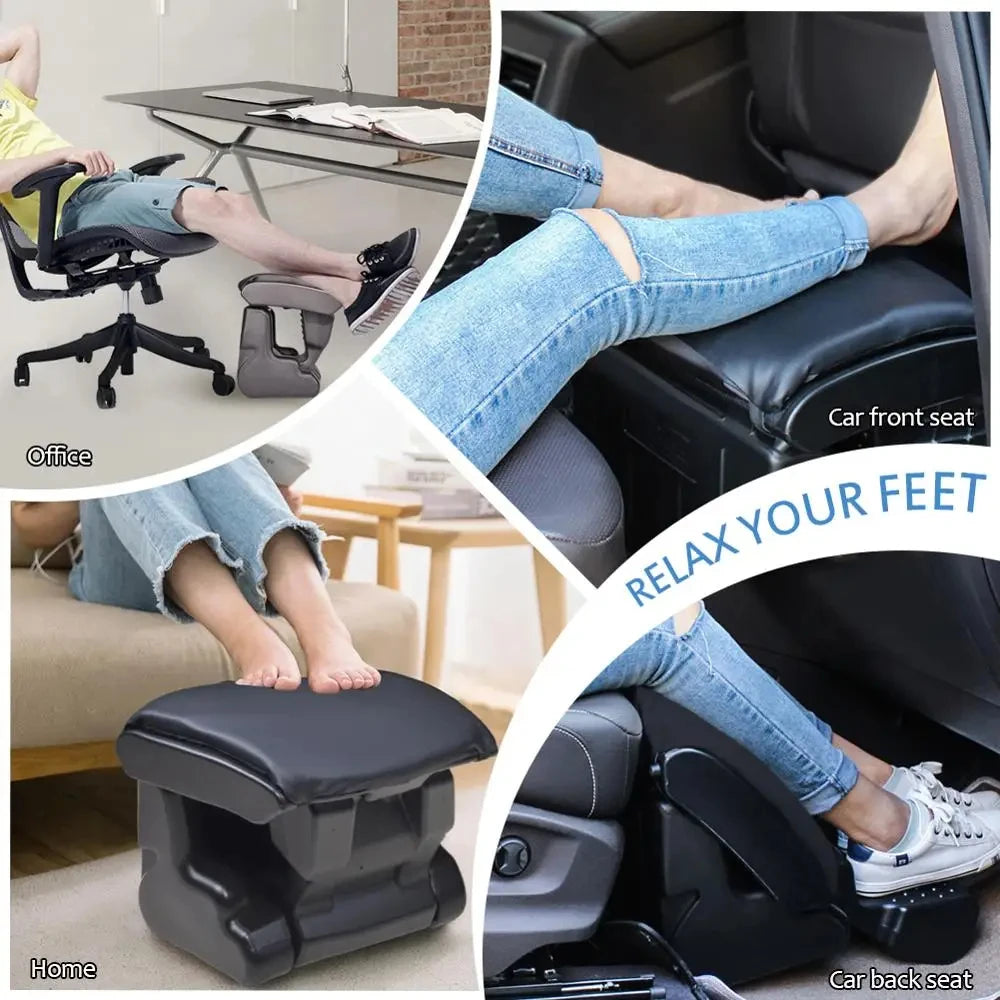 Home Office Under Desk Car Footrest Ergonomic Foot Stool Angle Height Adjustable Foot Rest with 3 Functional Modes