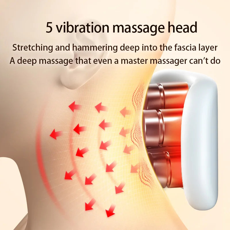 Smart TENS & Vibration Neck Massager – Heated Cervical Pulse Therapy