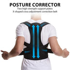 Adjustable Back Brace Posture Corrector – Lumbar & Shoulder Support Belt for Scoliosis in Men & Women