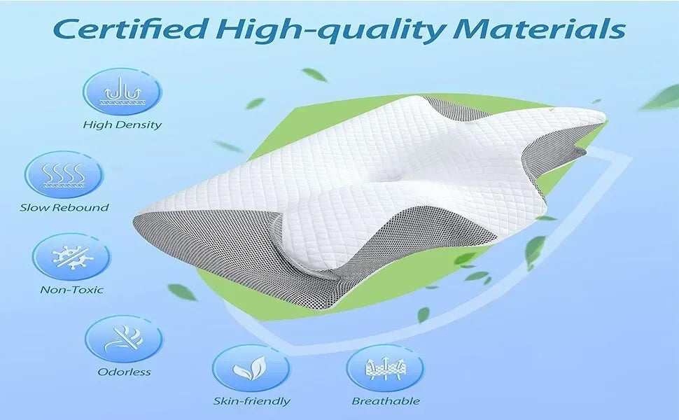 2-in-1 Orthopedic Memory Foam Cervical Pillow – Side & Back Sleeper Support
