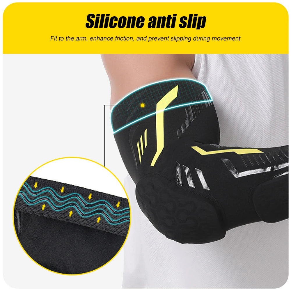 Sports Padded Arm Sleeves – Protective Compression Elbow Pad for Basketball, Football & Volleyball