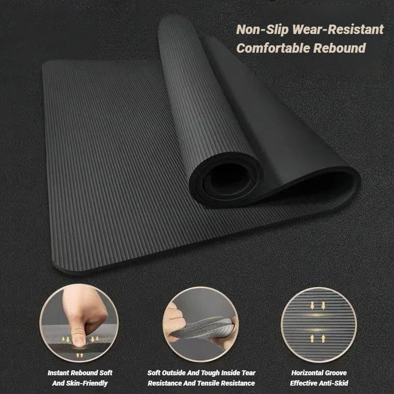 Two-Piece Extra Thick NBR Non-Slip Yoga Mat Set – High Quality Sport Mat for Fitness, Pilates & Gym