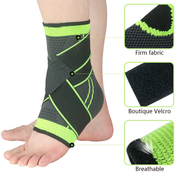 Adjustable Compression Ankle Support – Sports Basketball Ankle Wrap for Sprain Prevention in Men & Women