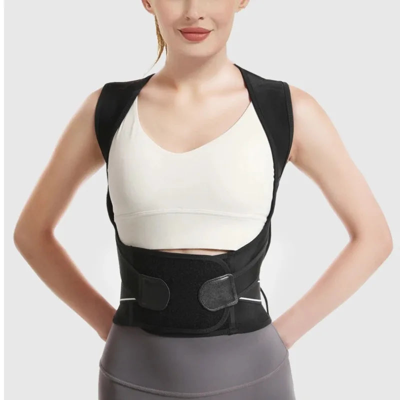 Shoulder Back Posture Corrector – Adjustable Lumbar Support Belt with Back Stretcher Training