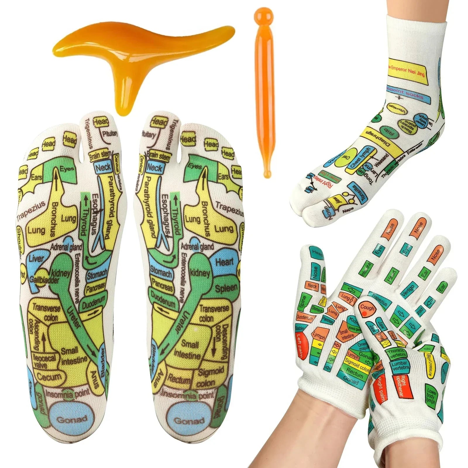 Reflexology Socks & Gloves – Acupressure Foot & Hand Relief