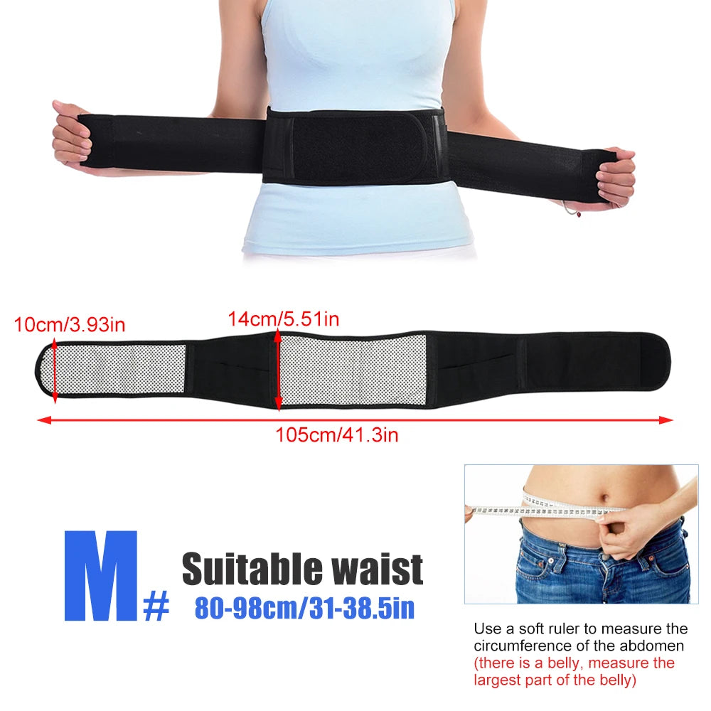 Magnetic Self-Heating Lumbar Back Brace – Thermal Therapy Waist Support Belt