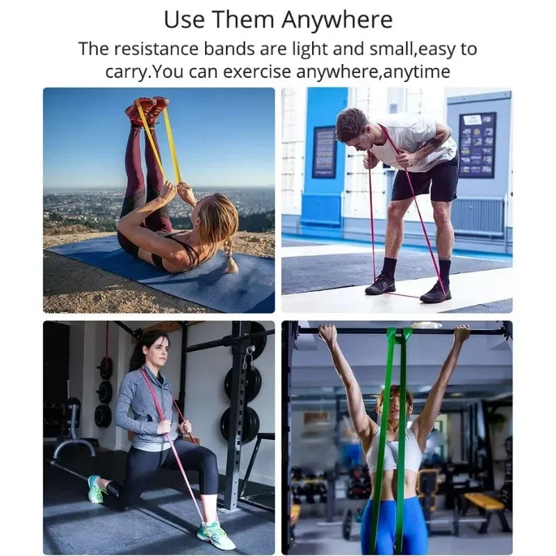 Resistance Bands – Elastic Exercise Bands for Home Yoga, Gym & Power Pull-Up Assist Bodybuilding