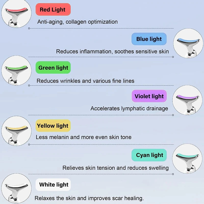 7-Color EMS Neck & Face Lifting Massager – LED Photon Therapy for Skin Tightening & Double Chin Removal