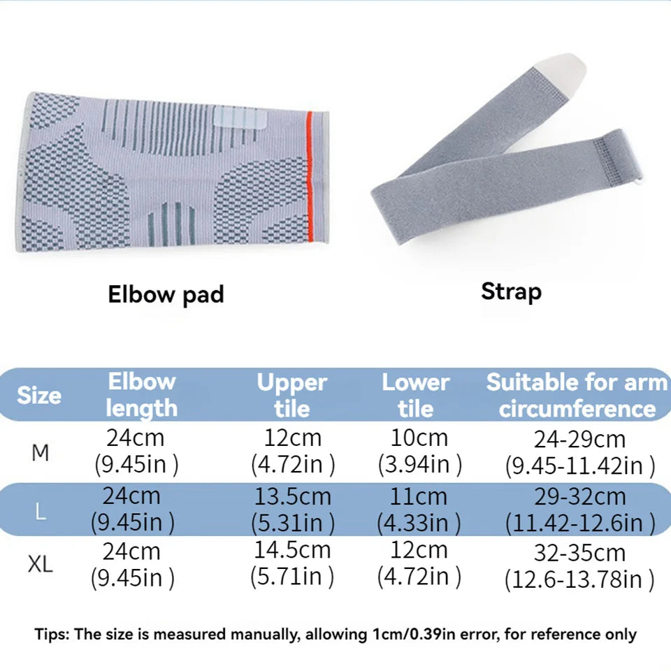 1Pcs Elbow Pads Silicone Compression Elbow Protection Sports Injuries 3D Knit Adjustable Elbow Support Tennis Basketball Unisex