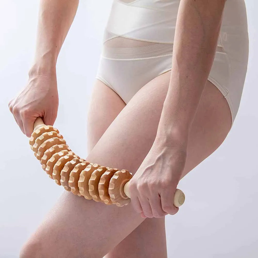 Curved Wood Massage Roller – Lymphatic Drainage Maderoterapia Anti-Cellulite Massager