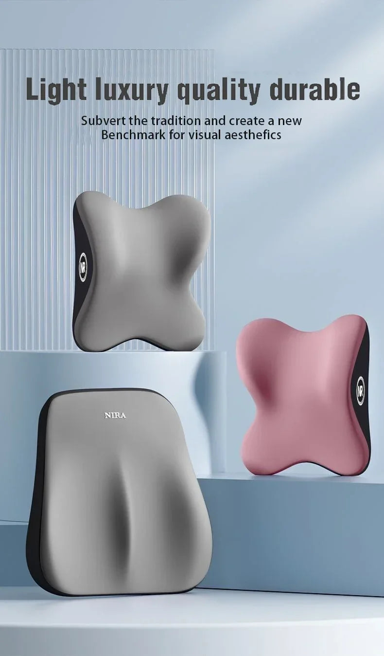 HEALTENCE Memory Foam Car Neck & Lumbar Support Set