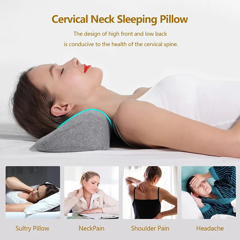 Ergonomic Memory Foam Cervical Pillow – Neck Pain Relief for Side & Back Sleepers