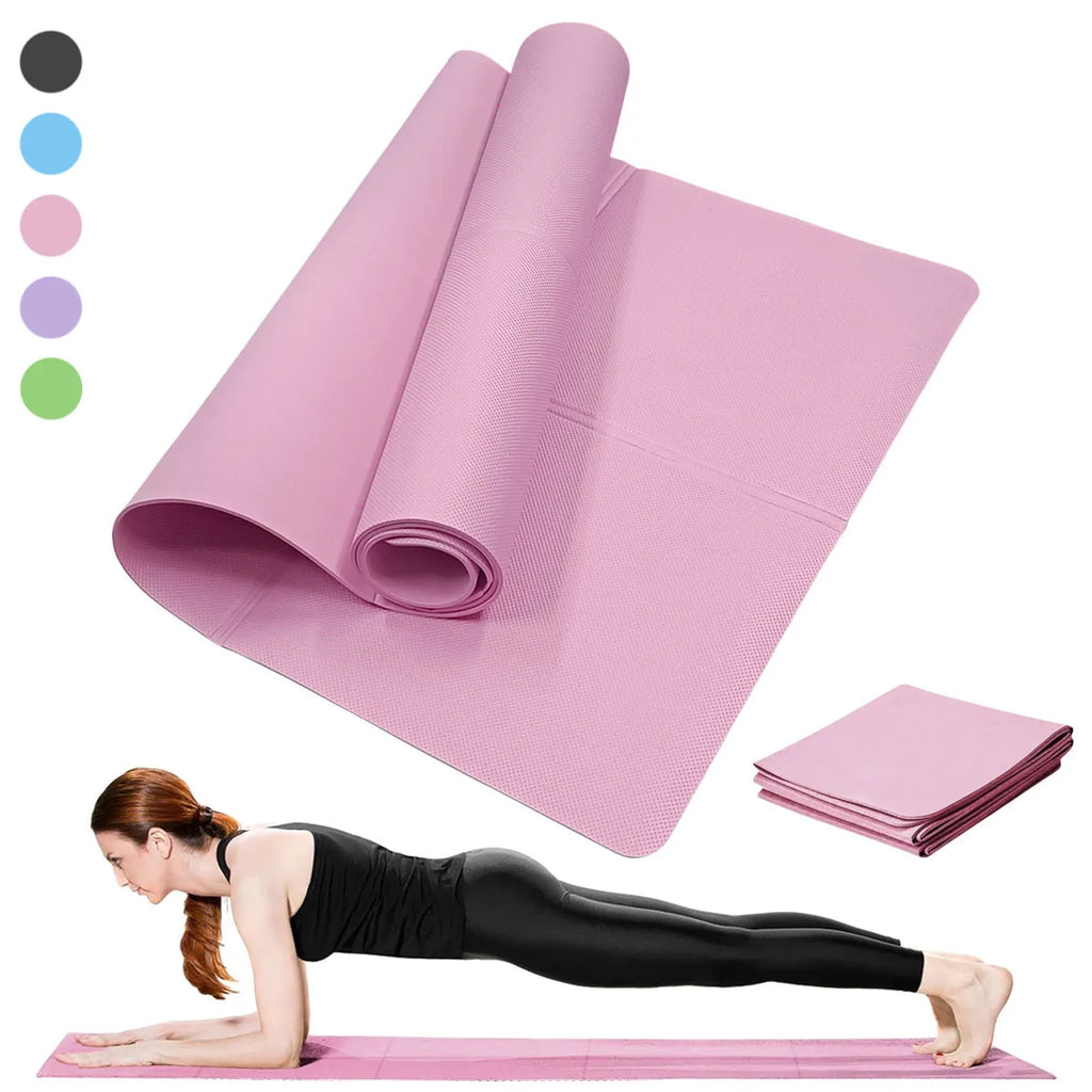 Non-Slip Yoga Mat – 3/4/6mm Thick Pilates & Fitness Exercise Pad for Women, Home Gym & Floor Workout