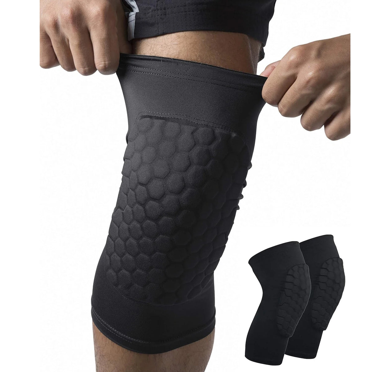 Honeycomb Compression Knee Pads – Shock-Absorbing Sports Sleeve for Basketball & Volleyball