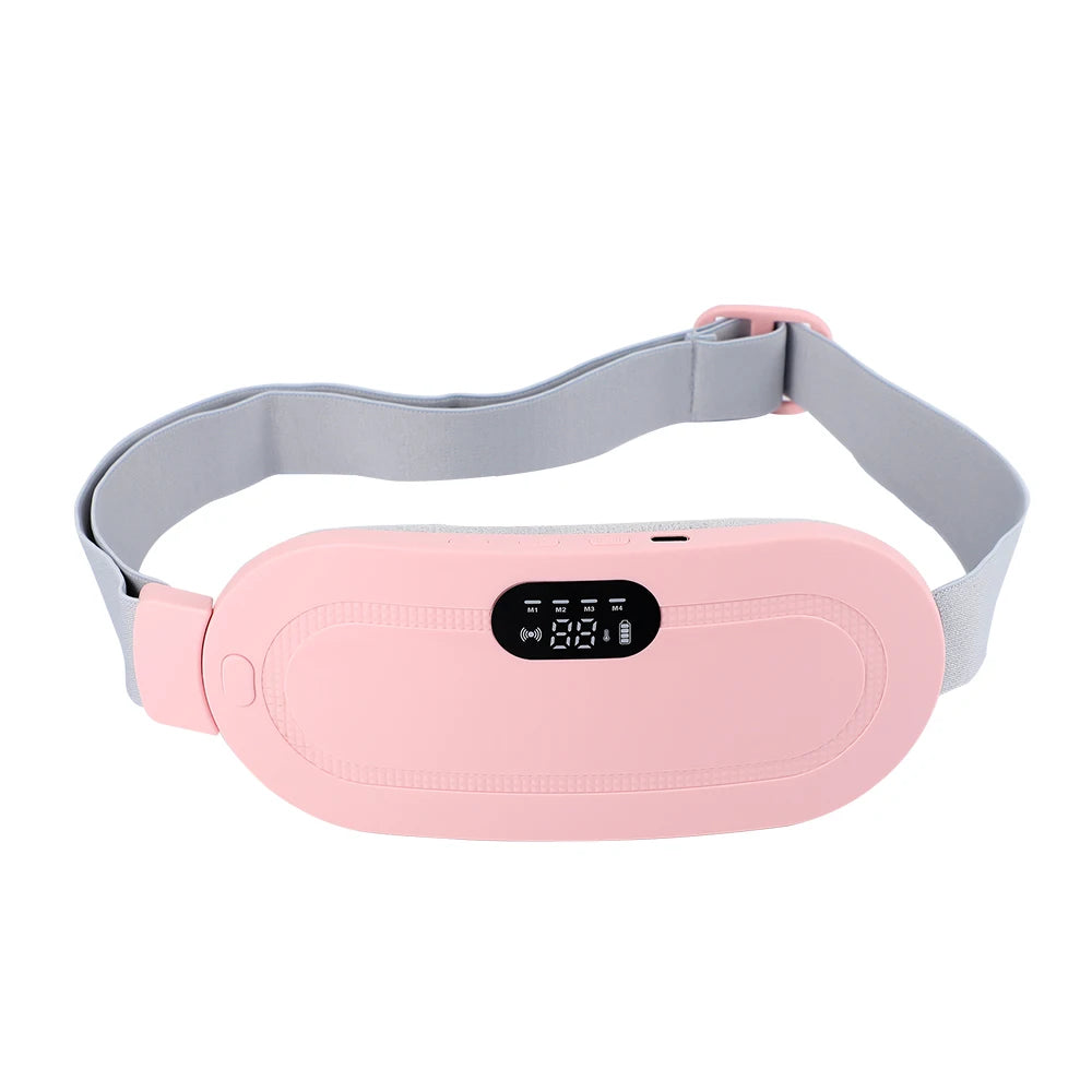 Electric Period Cramp & Waist Massager – Vibrating Heating Belt for Menstrual & Abdominal Pain Relief